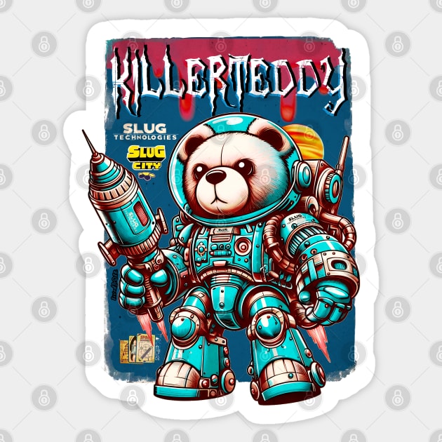 Killer Cyborg Teddybear "Slug Technology" Sticker by Invad3rDiz